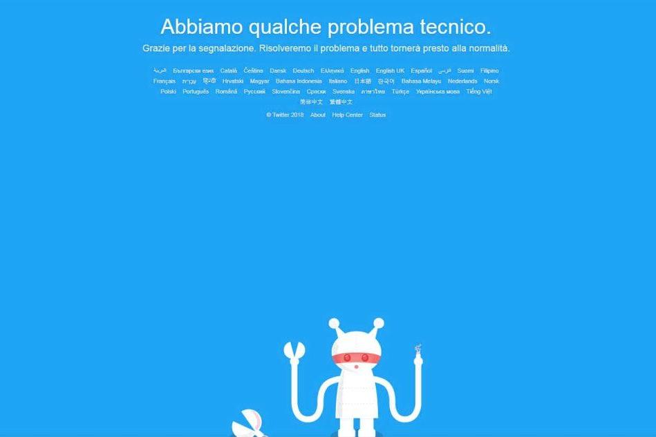 Twitter va in crash: &quot;Abbiamo un problema tecnico&quot;