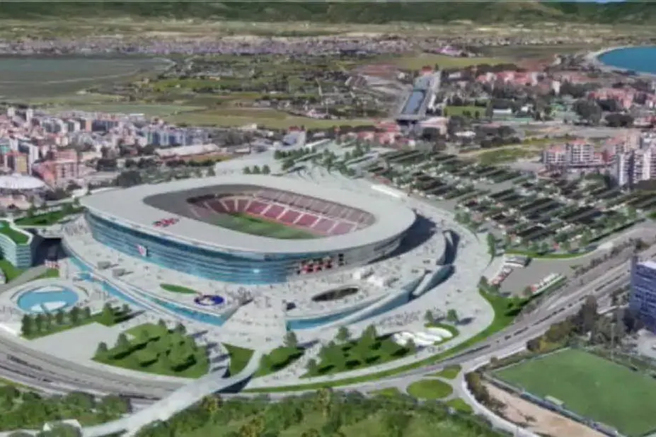 Cagliari, il nuovo stadio: il rendering del primo progetto