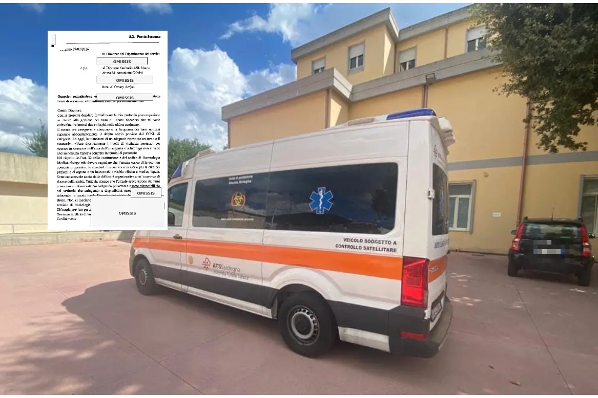 L'ospedale San Camillo a Sorgono, nel riquadro la lettera del medico
