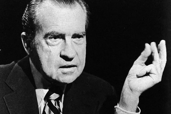L'allora presidente degli Stati Uniti Richard Nixon