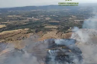 Incendio a Senorbì (foto Corpo forestale)