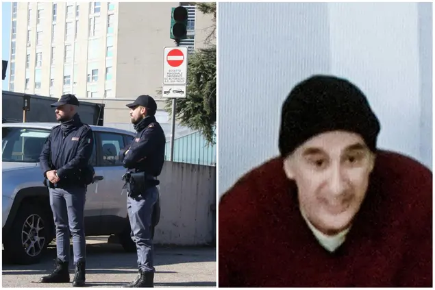 L'ingresso del San Paolo, a destra Alfredo Cospito (Ansa)