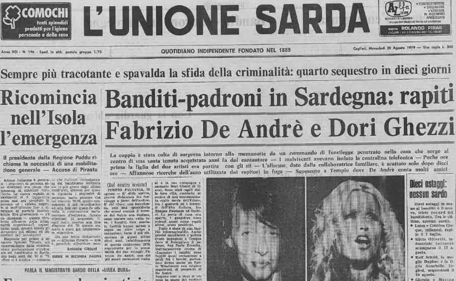La prima pagina de &quot;L'Unione Sarda&quot;