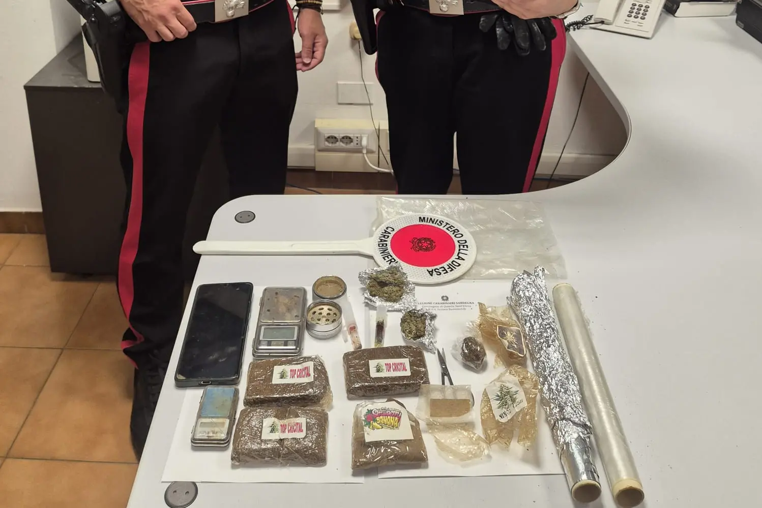 La droga sequestrata dai carabinieri
