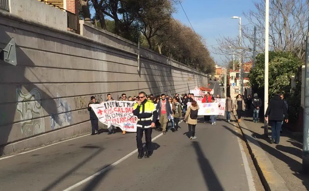 Il corteo degi studenti