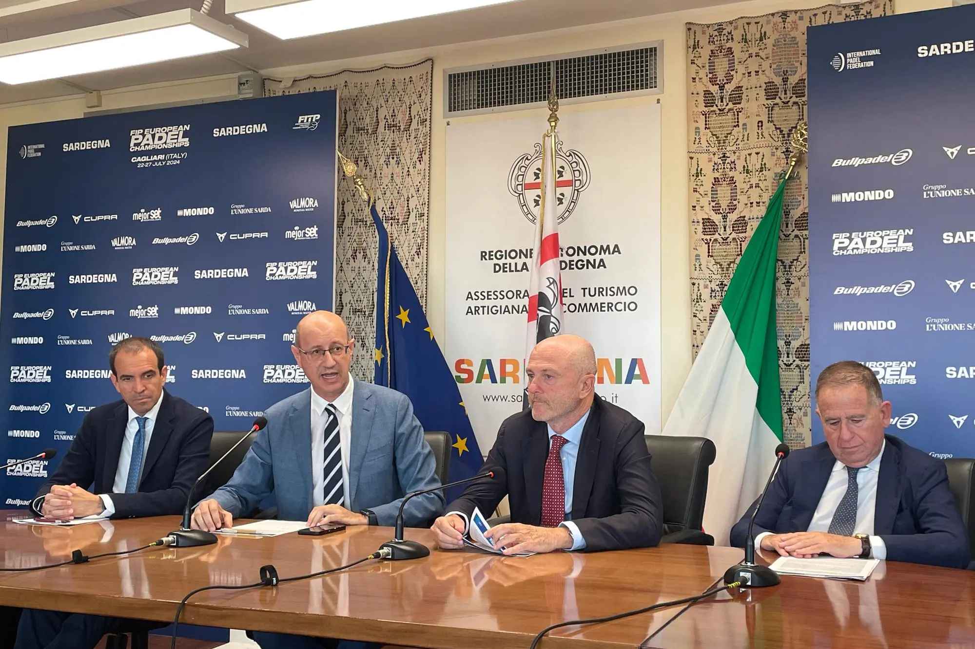 La conferenza stampa di presentazione degli Europei di padel di Cagliari (foto Spignesi)