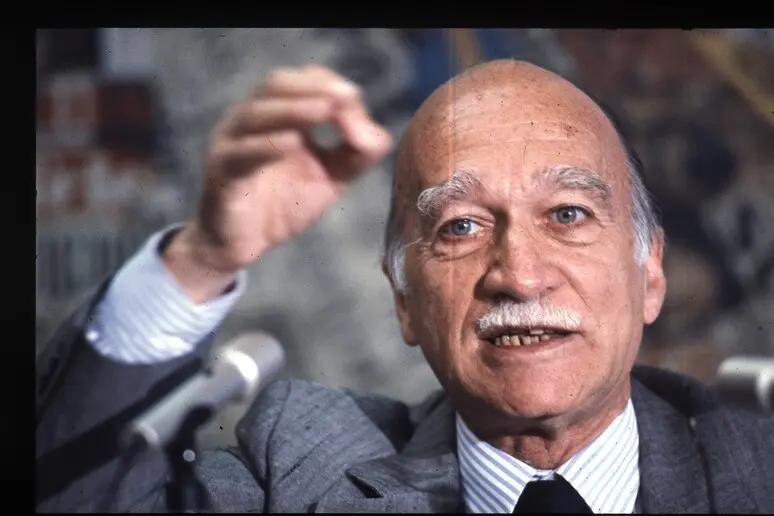 Giorgio Almirante, morto a 73 anni nel 1988 (foto Ansa)