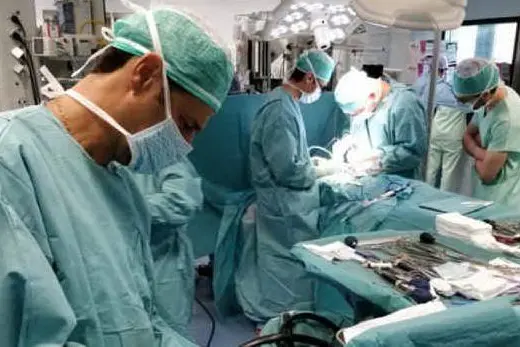 I medici durante l'operazione (Ansa)