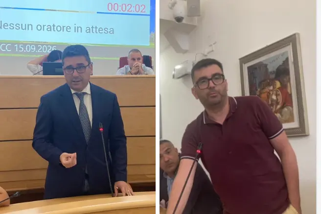 Il sindaco di Porto Torres, Massimo Mulas e il consigliere proponente della mozione, Carlo Cossu (foto Pala)