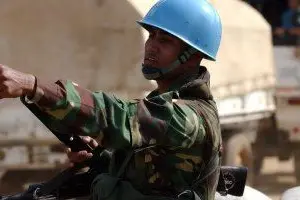 Un casco blu dell'Onu