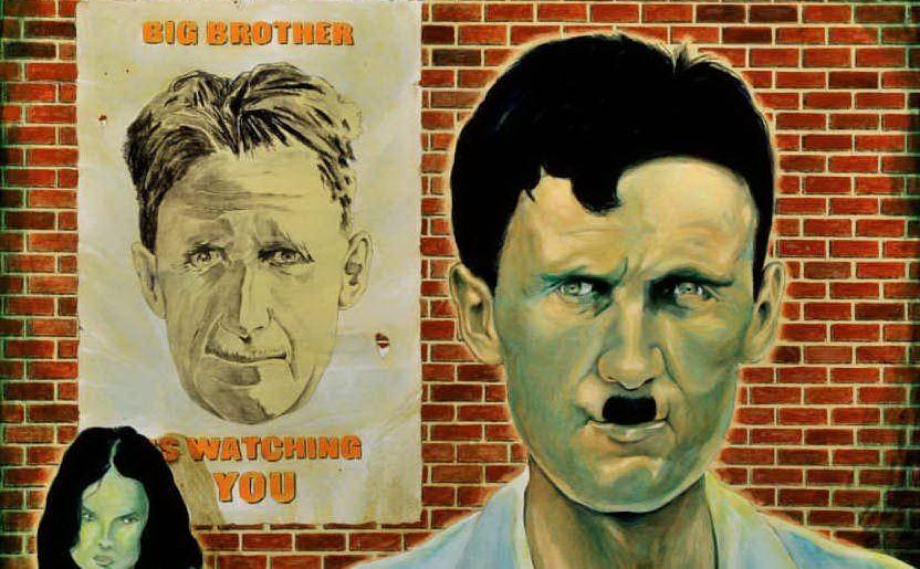 Ritratti di George Orwell realizzato da Tommaso Pincio. (Foto Ansa)