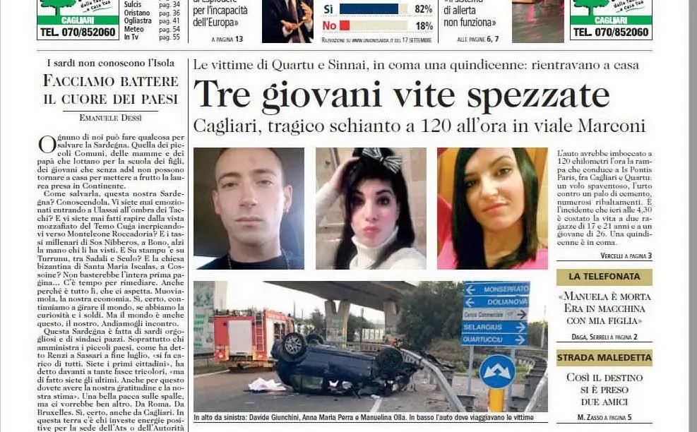 #AccaddeOggi: il 18 settembre 2016, tragico schianto in viale Marconi, a Cagliari