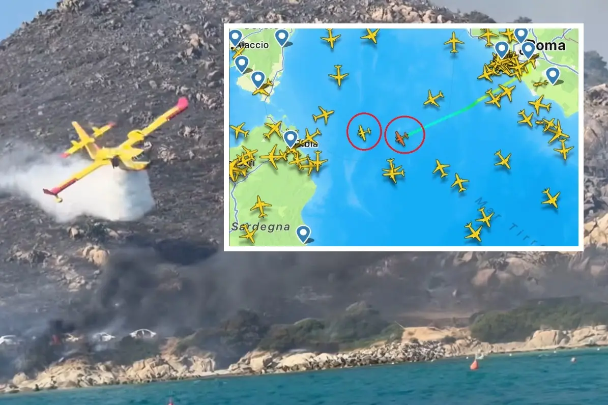 I canadair in arrivo da Ciampino