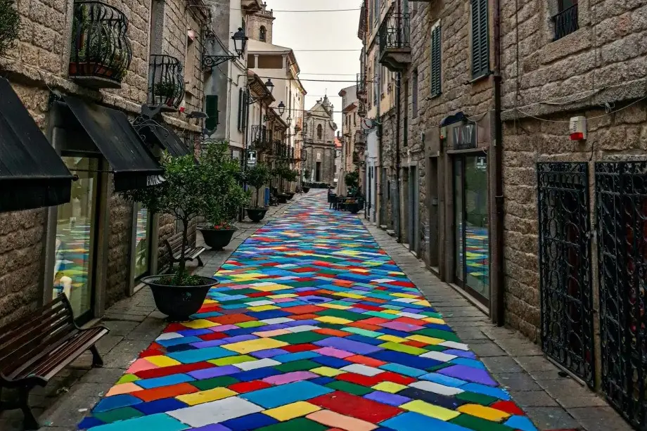 Uno scorcio del centro storico di Tempio Pausania