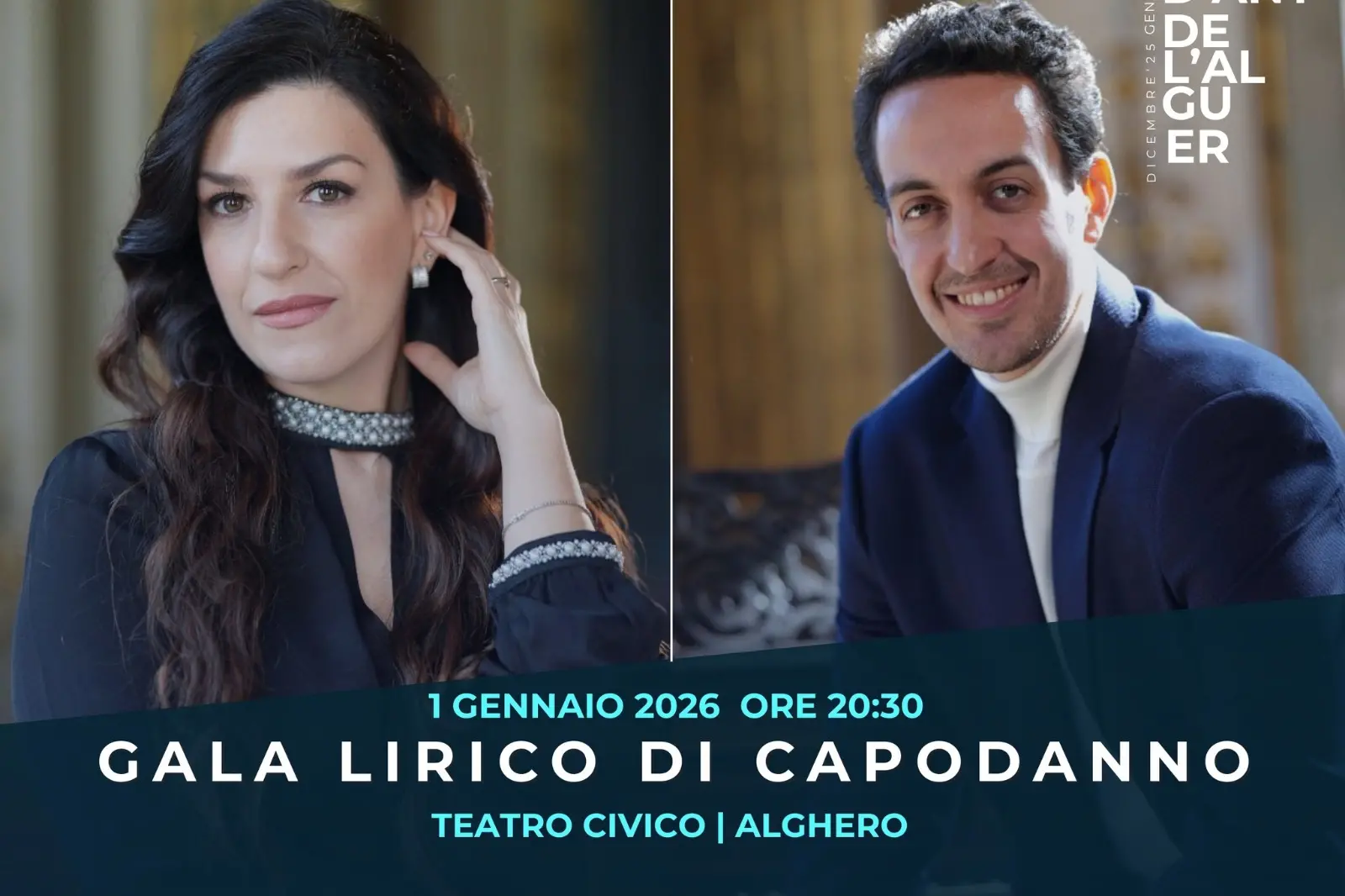 La locandina del concerto lirico di Capodanno ad Alghero