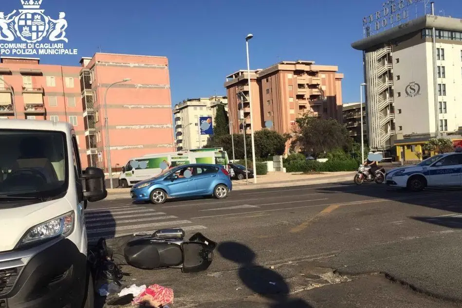 L'incidente (foto Polizia municipale)