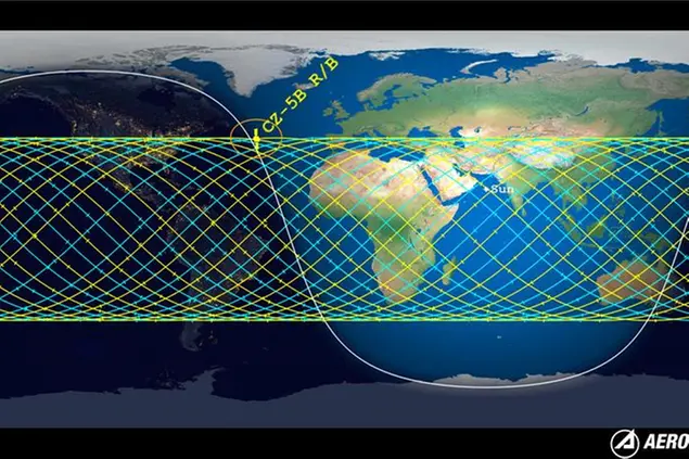 Расчет возможной точки сброса (Aerospace Corporation Twitter)