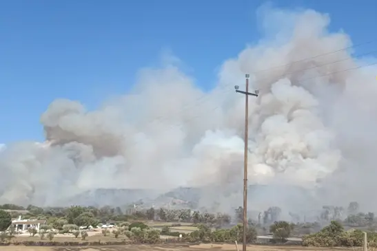 L'incendio a Oliena