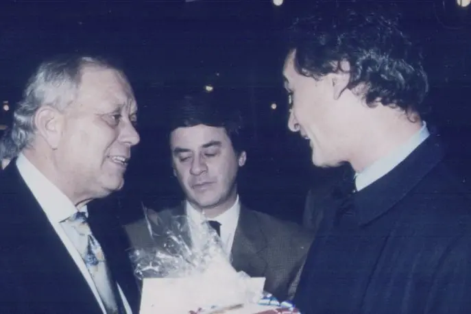 Tonino Orrù con Claudio Ranieri (foto Cagliari Calcio)