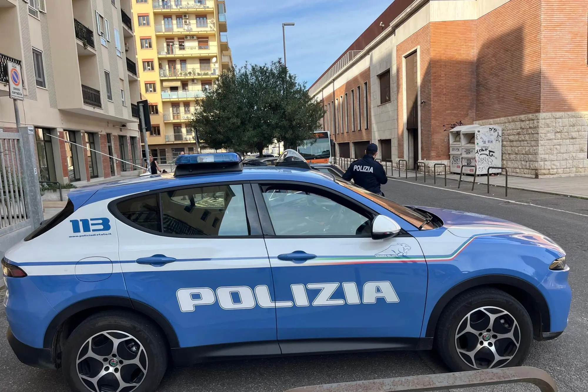 La polizia nel luogo dell'aggressione