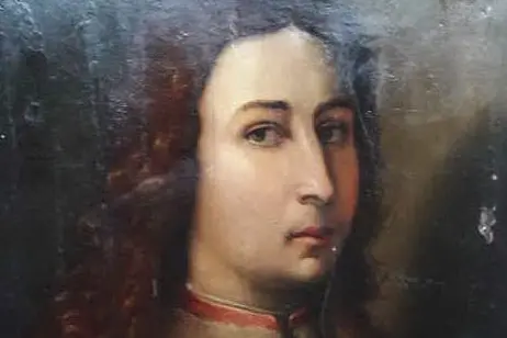 Particolare del ritratto del giovanetto aristocratico falsamente attribuito a Leonardo (foto carabinieri)