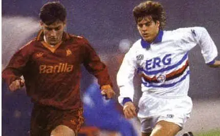 Alla sua prima partita da titolare, contro la Sampdoria, 16 dicembre 1993