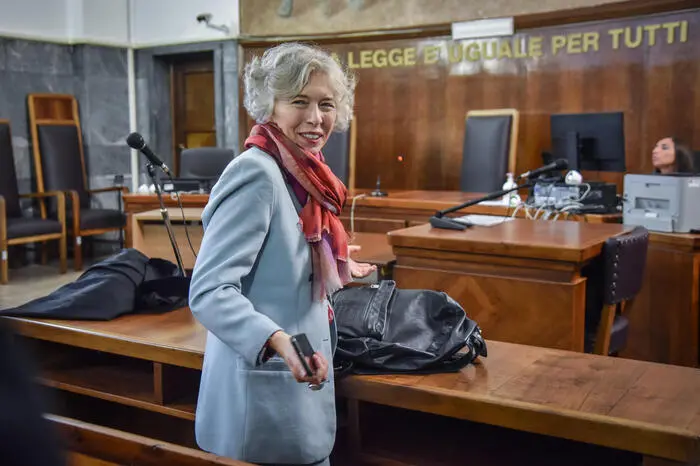 Irene Pivetti in attesa della sentenza in tribunale, Milano 26 Settembre 2024 ANSA/MATTEO CORNER