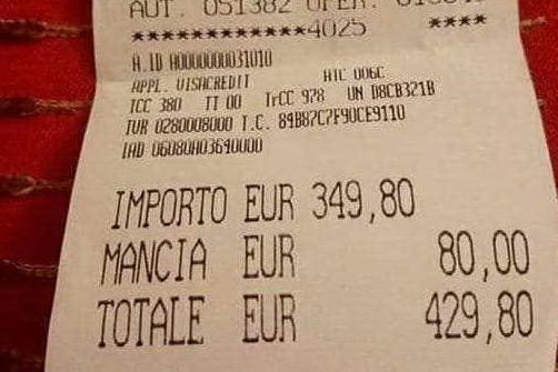 Roma, scontrino choc: 430 euro per due piatti di spaghetti al pesce