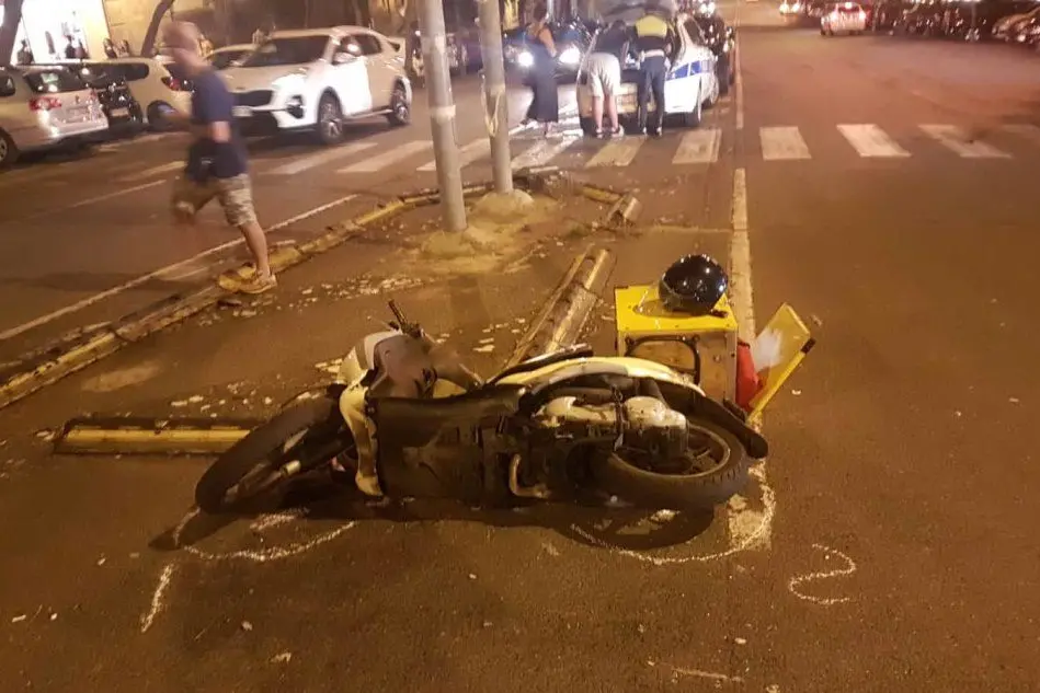 Il luogo dell'incidente (foto Polizia municipale)