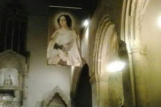 Un'immagine di Maria Cristina di Savoia nella basilica di Santa Chiara