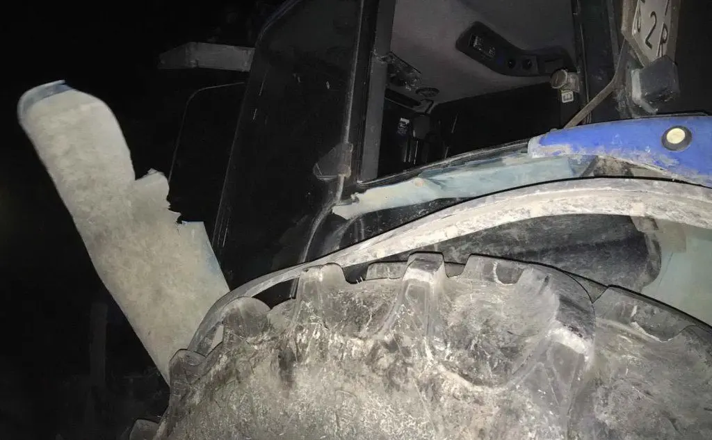 Il trattore coinvolto nell'incidente