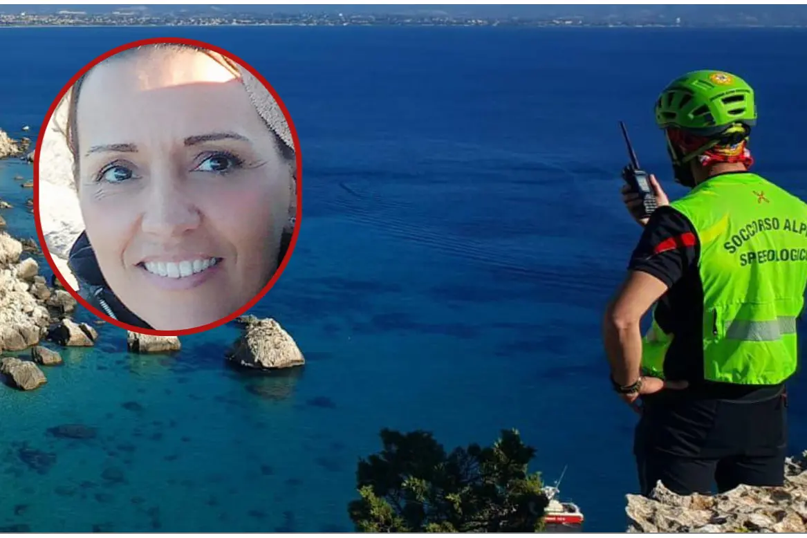 Le ricerche a Calamosca, a sinistra Martina Lattuca (foto Soccorso Alpino e Speleologico Sardegna)