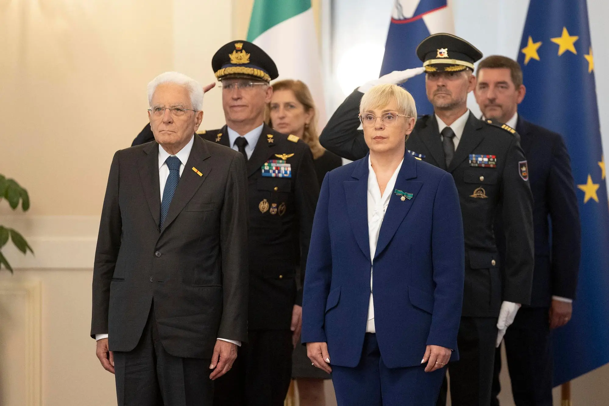 Il Presidente della Repubblica Sergio Mattarella con Nataša Pirc Musar, Presidente della Repubblica di Slovenia