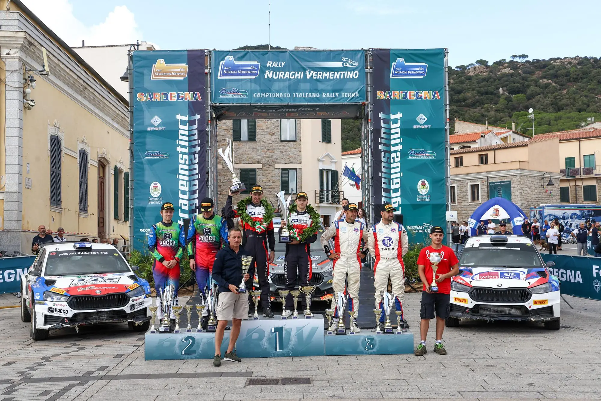 Il podio del Rally dei Nuraghi e del Vermentino (foto Aci Sport)