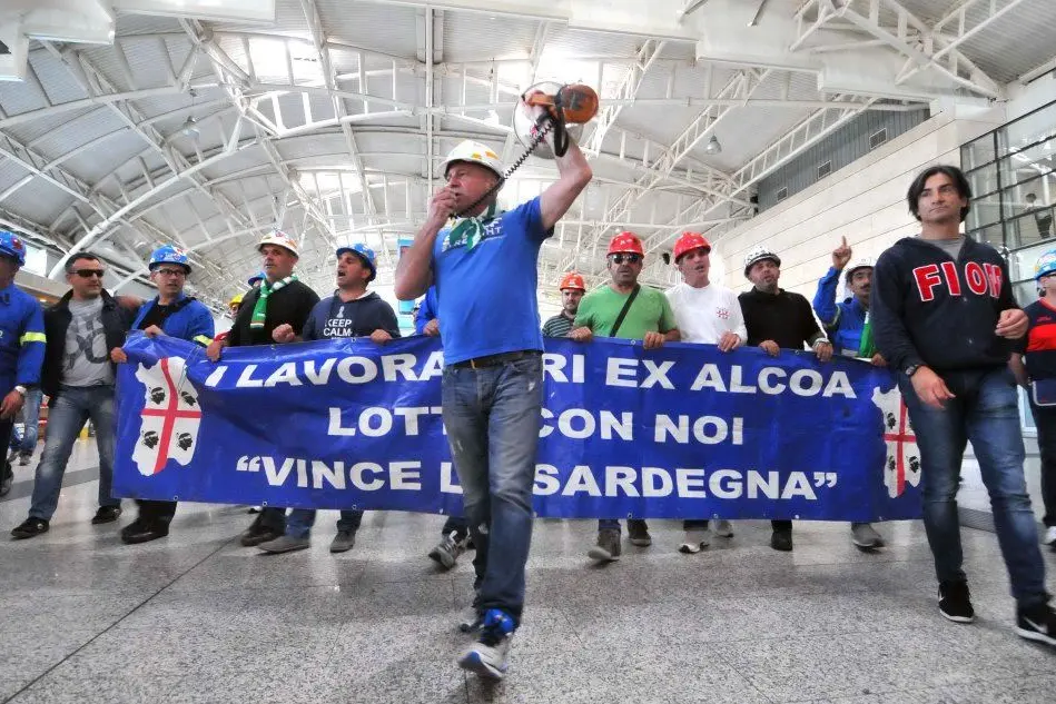 Protesta dei lavoratori Alcoa