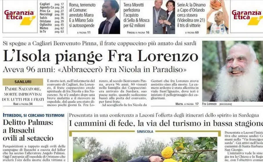 La notizia in prima pagina