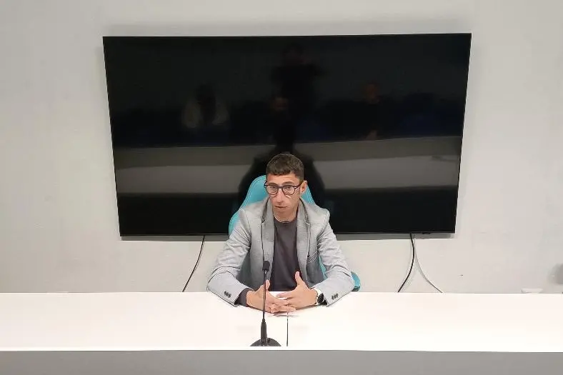 Roberto Occhiuzzi nella sala stampa del \"Nespoli\" (foto Ilenia Giagnoni)
