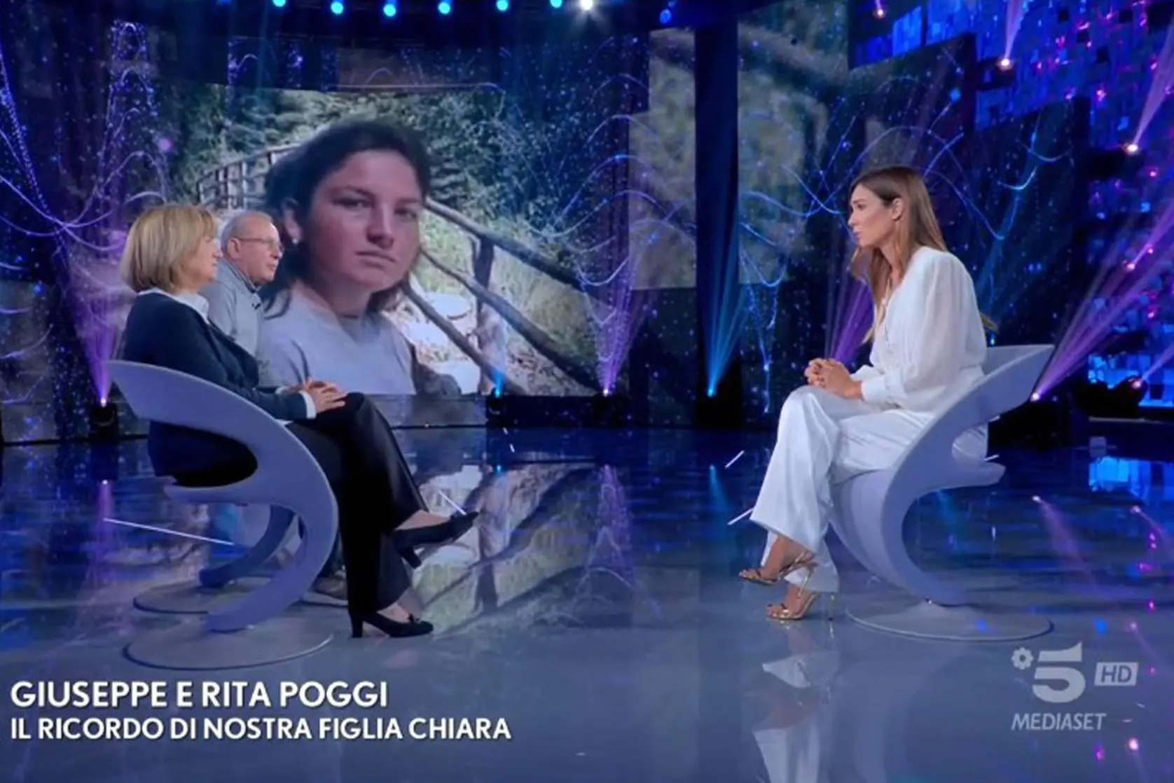 I genitori di Chiara Poggi a "Verissimo" (foto via Ansa da frame video)