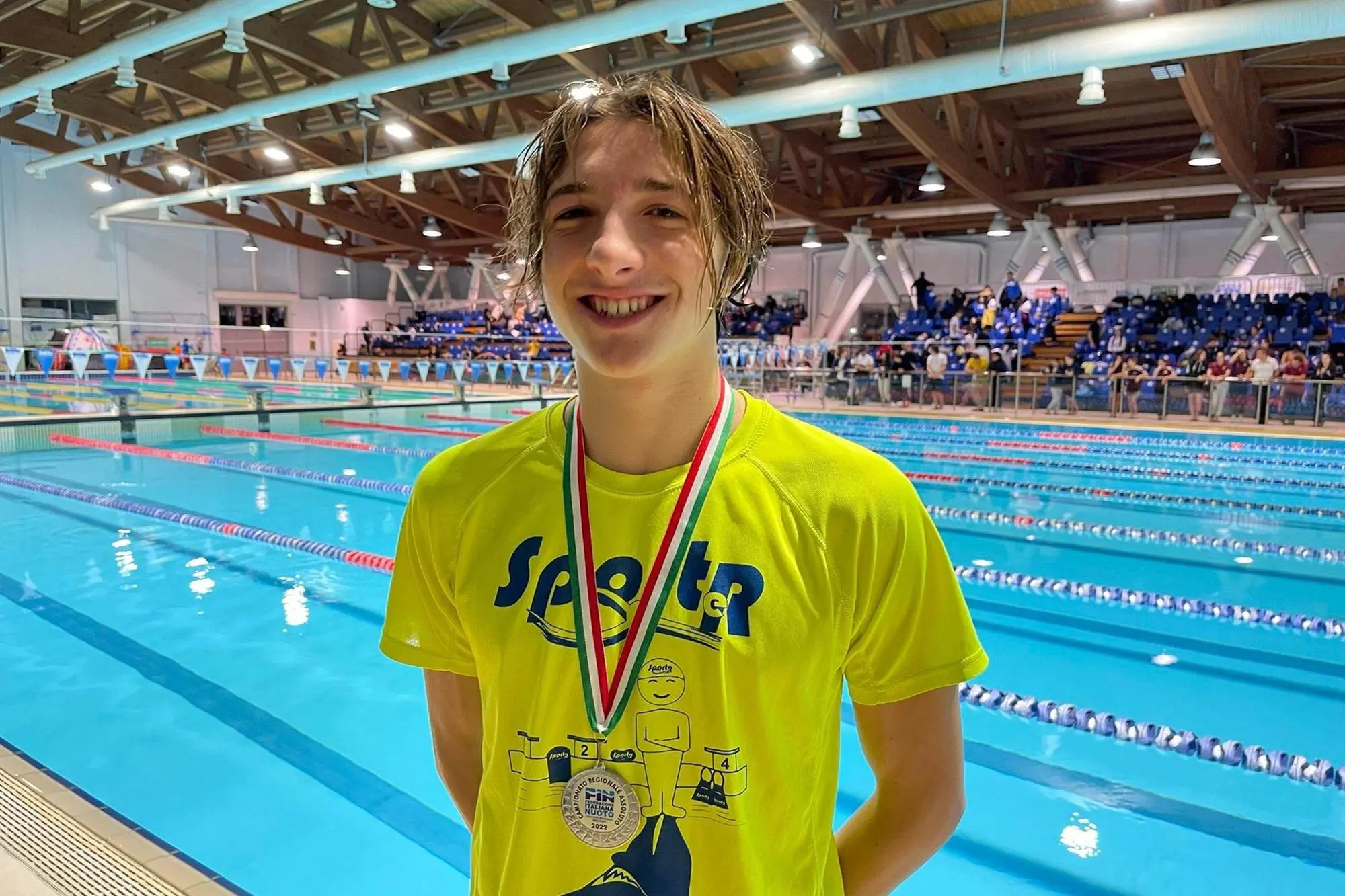 Mattia Rei,15 anni, nuotatore della Sport E.R. (foto Lasio)