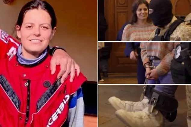 Ilaria Salis. A destra: frame da video Rai