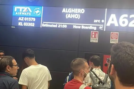 L'attesa dei passeggeri a Roma Fiumicino (foto Tellini)