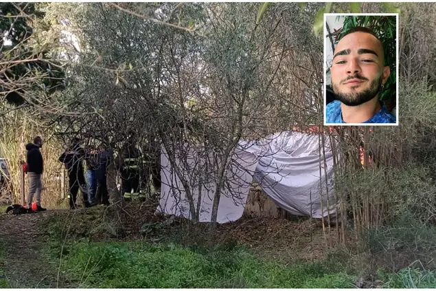 Il luogo del ritrovamento e nel riquadro Danilo Sulas (foto Lecca)