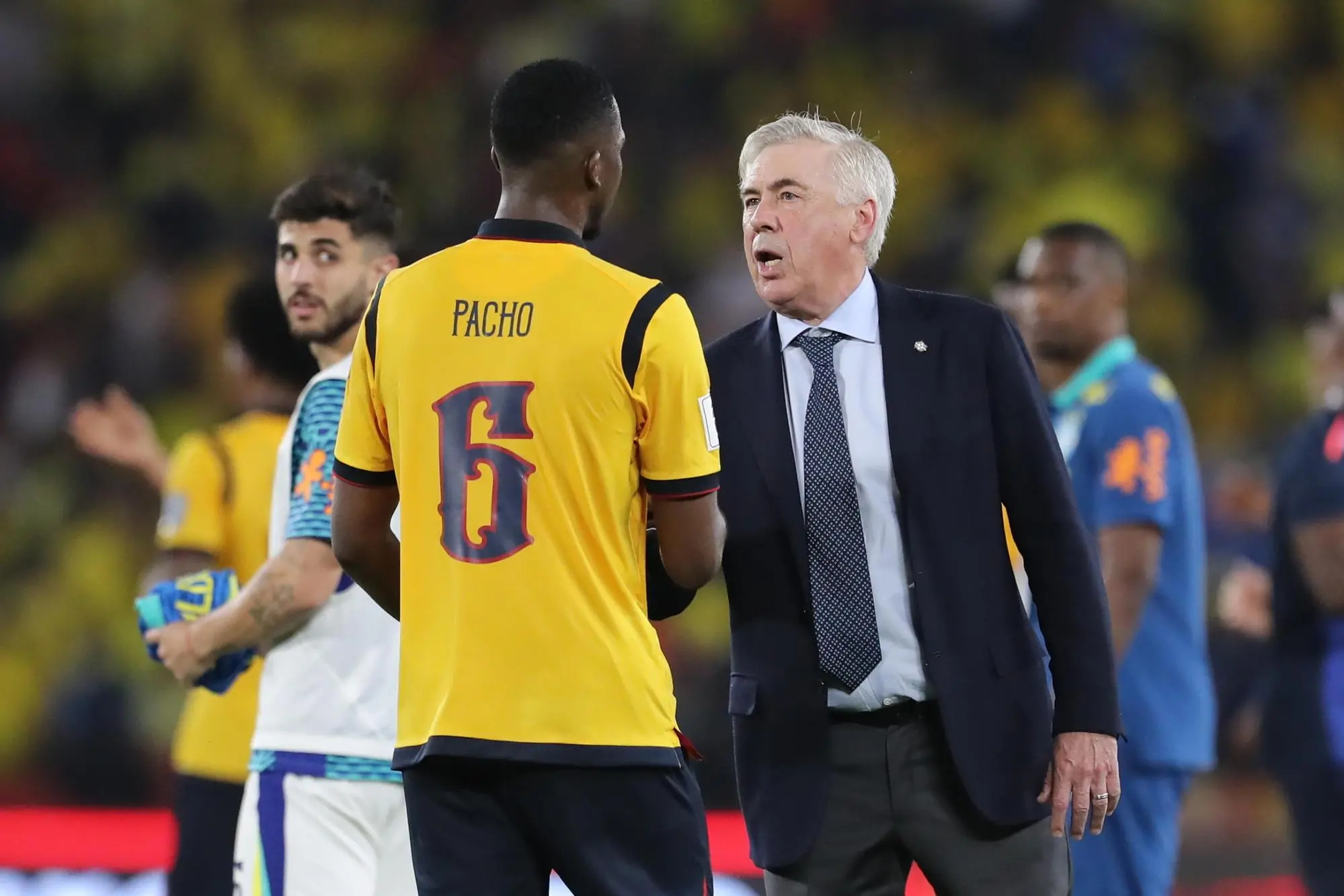 Carlo Ancelotti in Ecuador-Brasile (foto Ansa)