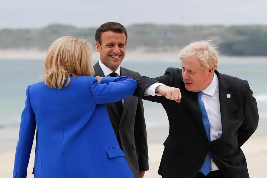 Boris Johnson e Brigitte Macron