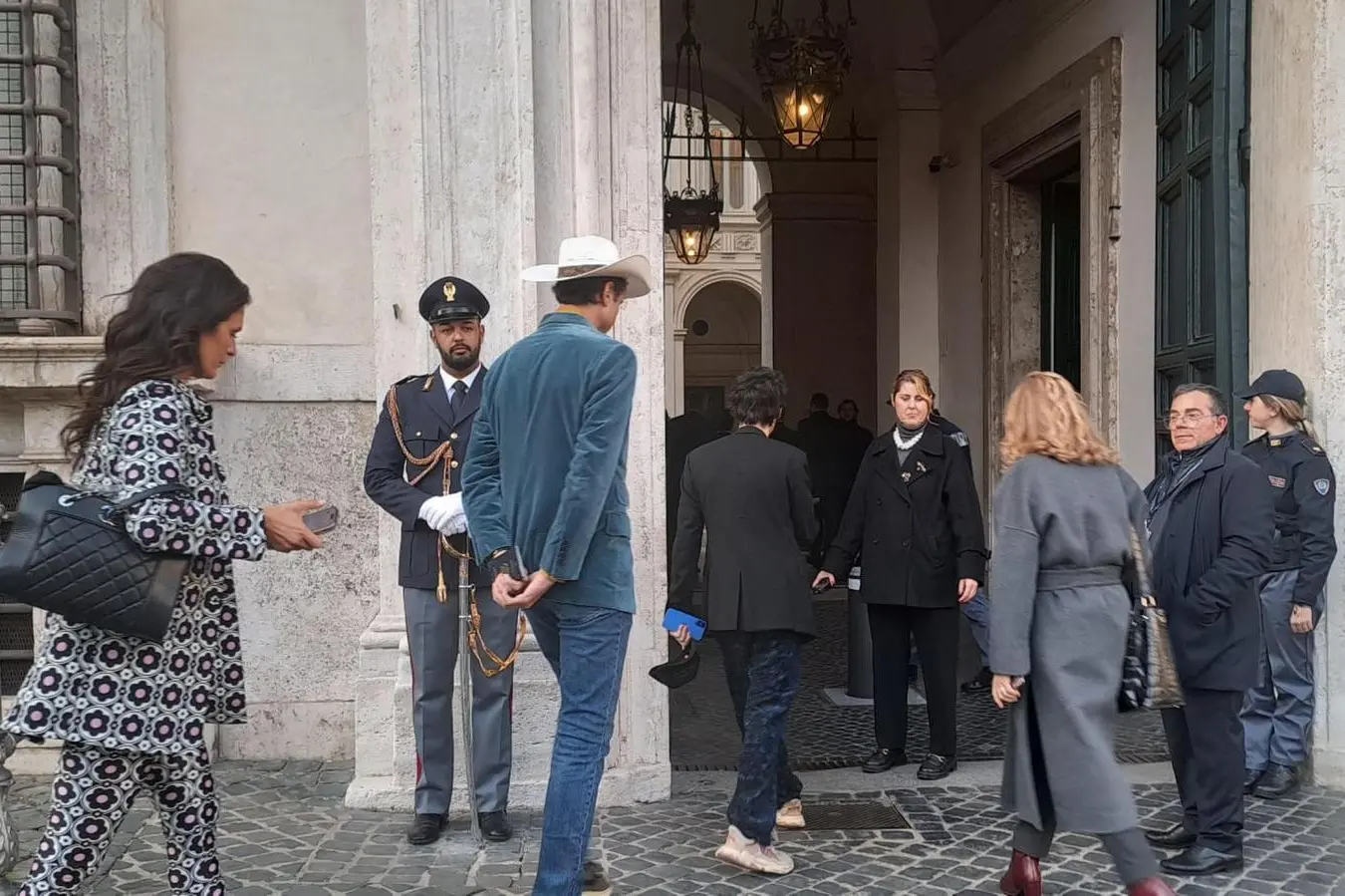 Kimbal Musk a Palazzo Chigi (foto Ansa)