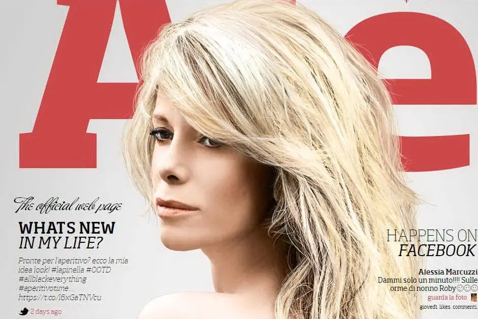 La home page del sito di Alessia Marcuzzi