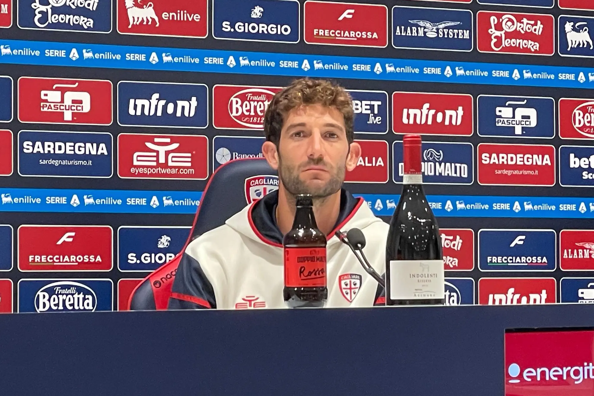 Roberto Gagliardini dopo Cagliari-Bologna (foto Spignesi)