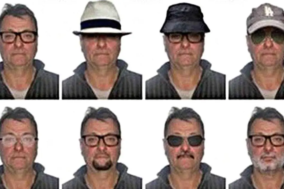 Le immagini che la polizia brasiliana aveva diffuso in merito ai possibili travestimenti di Cesare Battisti (Ansa)