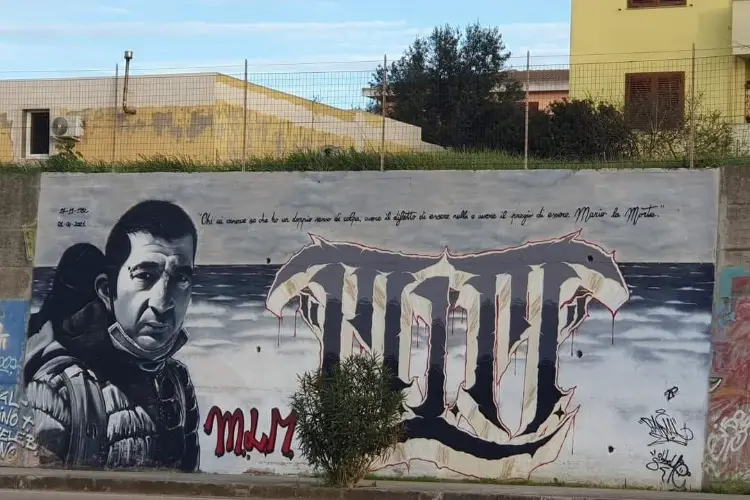 Il murale di Mario Sedda (foto Pala)