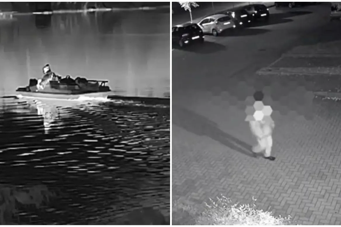 Alcune immagini della fuga di Del Grande (foto diffuse dai carabinieri)